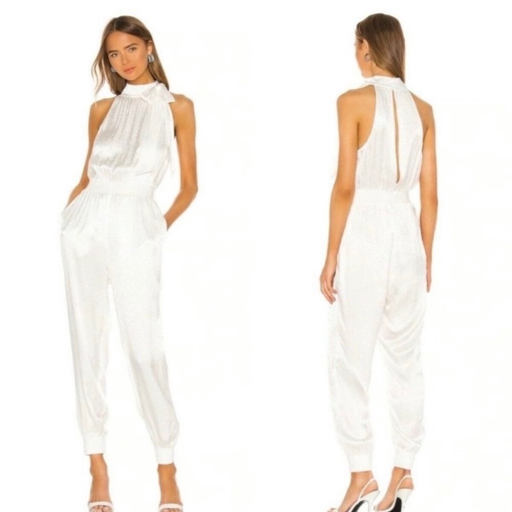Cinq a Sept Romina Star Print Jumpsuit Ivory SZ M $445